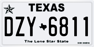 TX license plate DZY6811