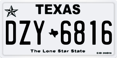 TX license plate DZY6816