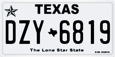 TX license plate DZY6819