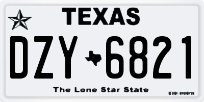 TX license plate DZY6821