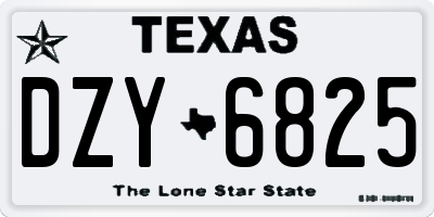 TX license plate DZY6825