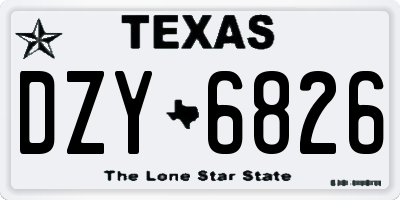 TX license plate DZY6826