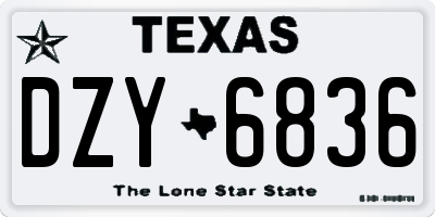 TX license plate DZY6836