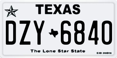 TX license plate DZY6840