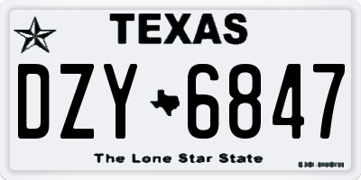TX license plate DZY6847