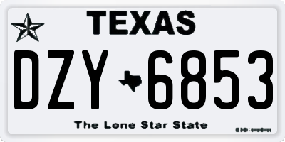 TX license plate DZY6853