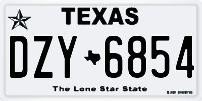 TX license plate DZY6854
