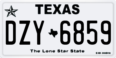 TX license plate DZY6859