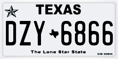 TX license plate DZY6866