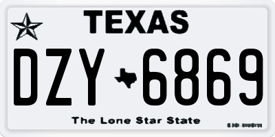 TX license plate DZY6869