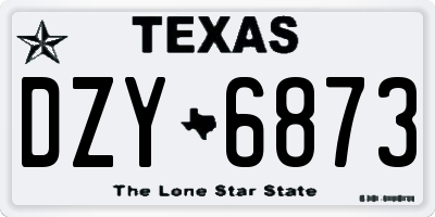 TX license plate DZY6873
