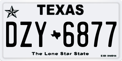 TX license plate DZY6877