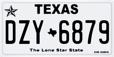 TX license plate DZY6879