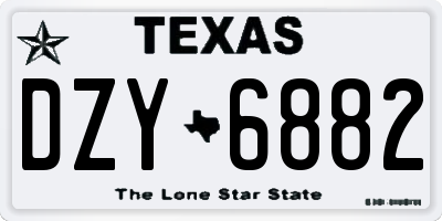 TX license plate DZY6882