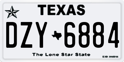 TX license plate DZY6884
