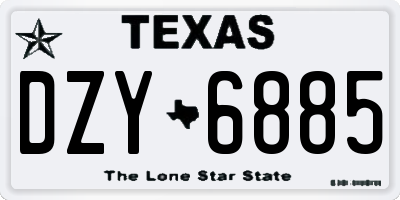 TX license plate DZY6885