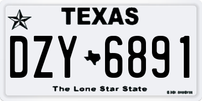 TX license plate DZY6891