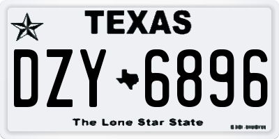 TX license plate DZY6896