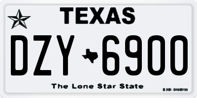 TX license plate DZY6900