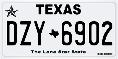 TX license plate DZY6902