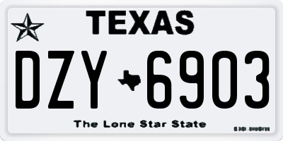 TX license plate DZY6903