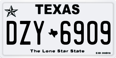 TX license plate DZY6909
