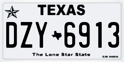 TX license plate DZY6913