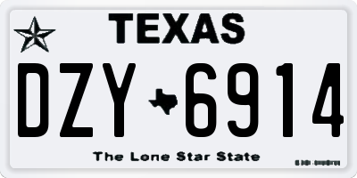 TX license plate DZY6914