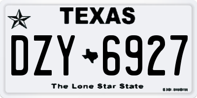 TX license plate DZY6927