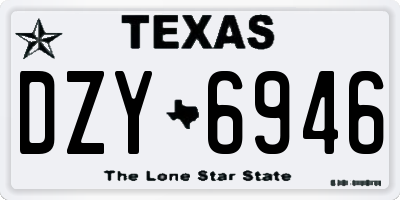 TX license plate DZY6946