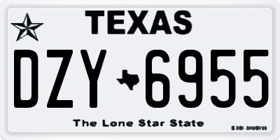 TX license plate DZY6955
