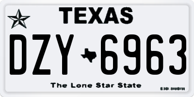 TX license plate DZY6963
