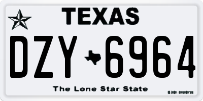 TX license plate DZY6964
