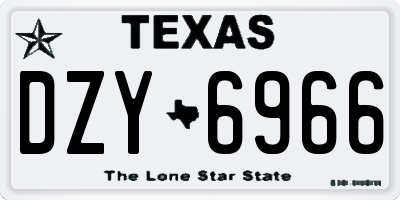 TX license plate DZY6966