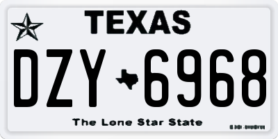 TX license plate DZY6968