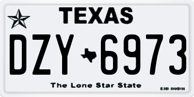 TX license plate DZY6973