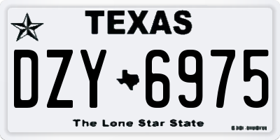 TX license plate DZY6975