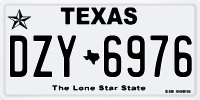 TX license plate DZY6976