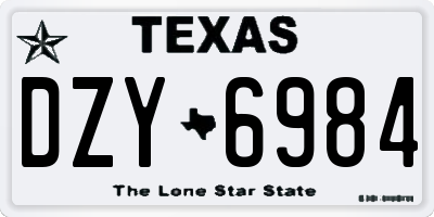 TX license plate DZY6984