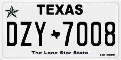 TX license plate DZY7008