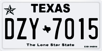 TX license plate DZY7015