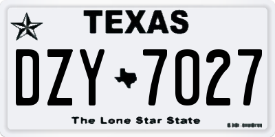 TX license plate DZY7027