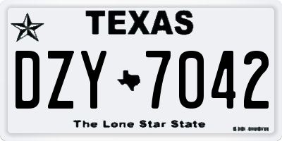 TX license plate DZY7042