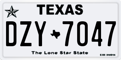 TX license plate DZY7047