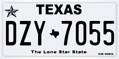 TX license plate DZY7055