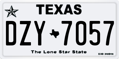 TX license plate DZY7057
