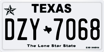 TX license plate DZY7068