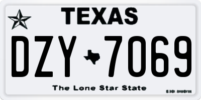 TX license plate DZY7069