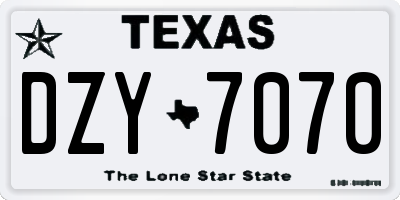 TX license plate DZY7070