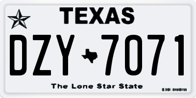 TX license plate DZY7071